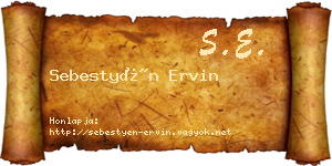 Sebestyén Ervin névjegykártya