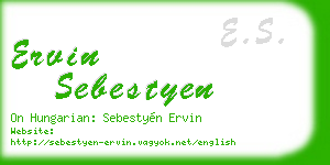 ervin sebestyen business card
